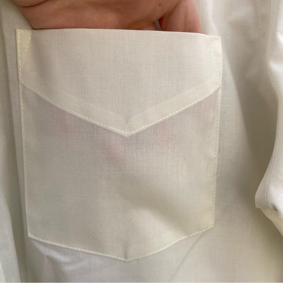 STAFFORD‎ Men’s Cream Button Down Long Sleeve Dress Shirt Size 17 36-37 - Picture 5 of 10